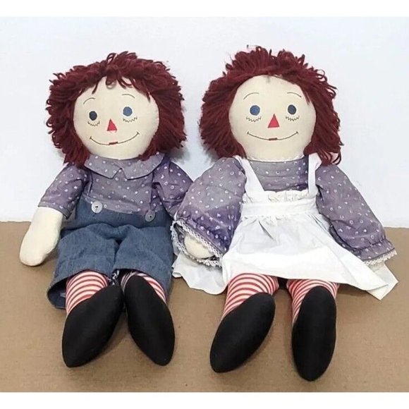 Unbranded Other - Vintage 1980's Raggedy Ann & Andy Plush Dolls Set In Original Clothing 23 Inch